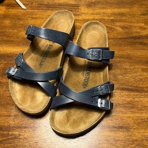 Birkenstock women’s sandals navy blue